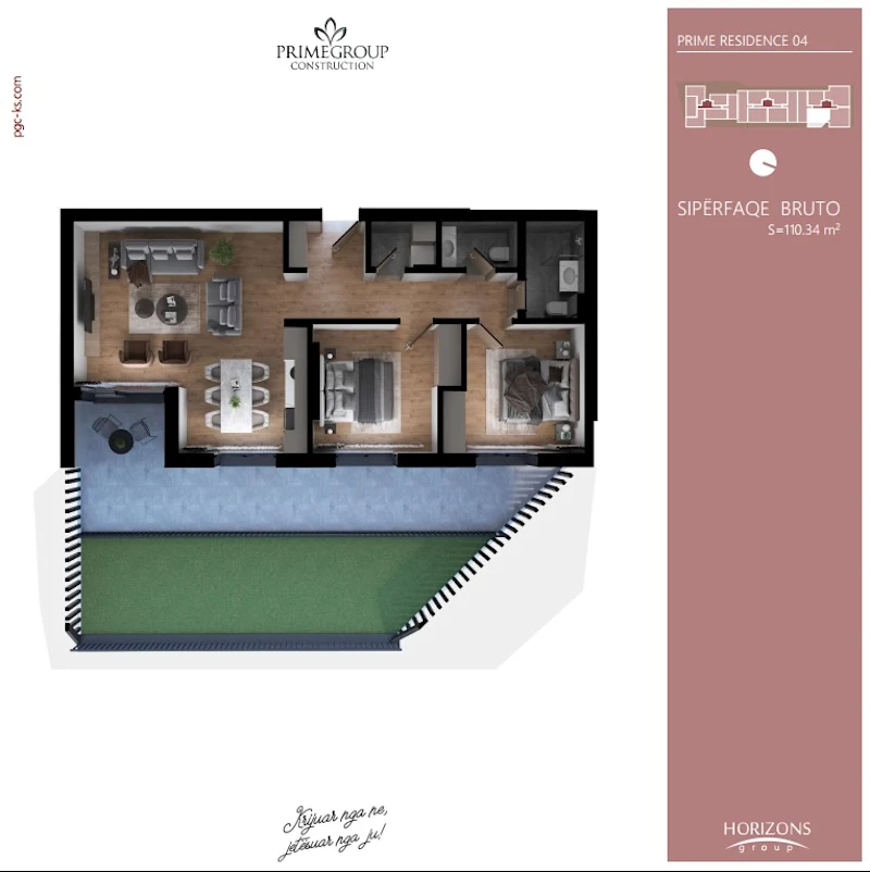 Shitet banesa me sipërfaqe 110.34 m², e vendosur në lagjen Prishtina e Re, në kompleksin Prime Residence - Image 1