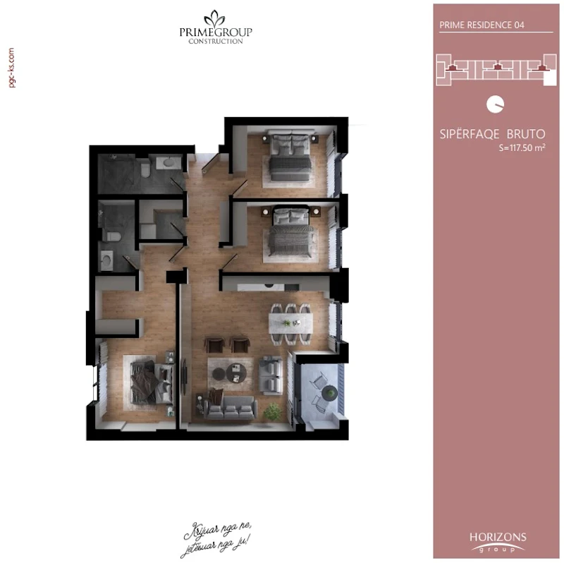 Shitet banesa me sipërfaqe 117.50 m², e vendosur në kompleksin Prime Residence, në lagjen Prishtina e Re. - Image 1