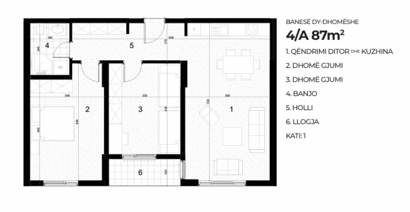 Shitet banesë 87 m² në Kompleksin AKTIV – Drenas (Kati i 1-rë) - Image 1