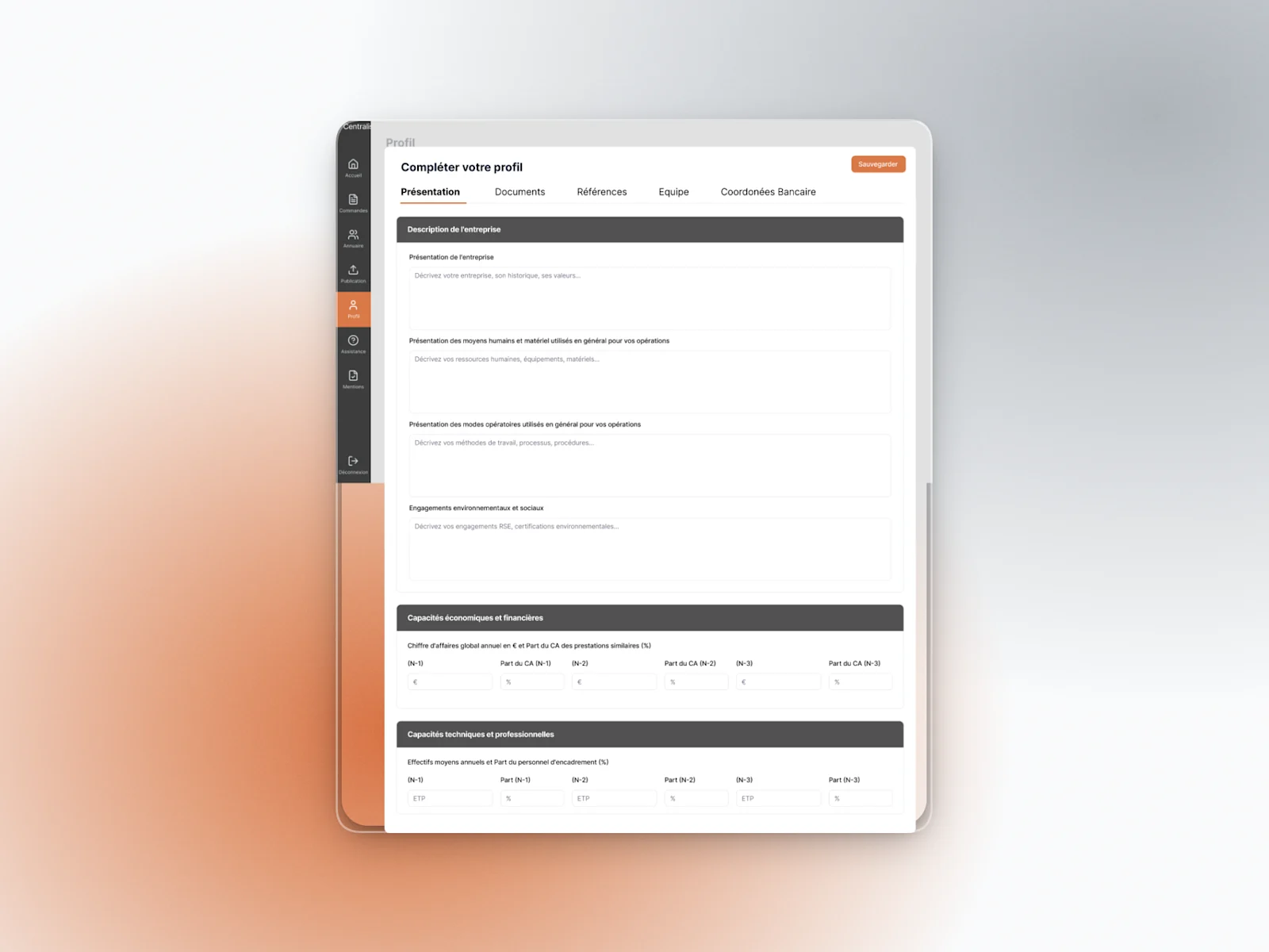 Centralis — complétion de profil