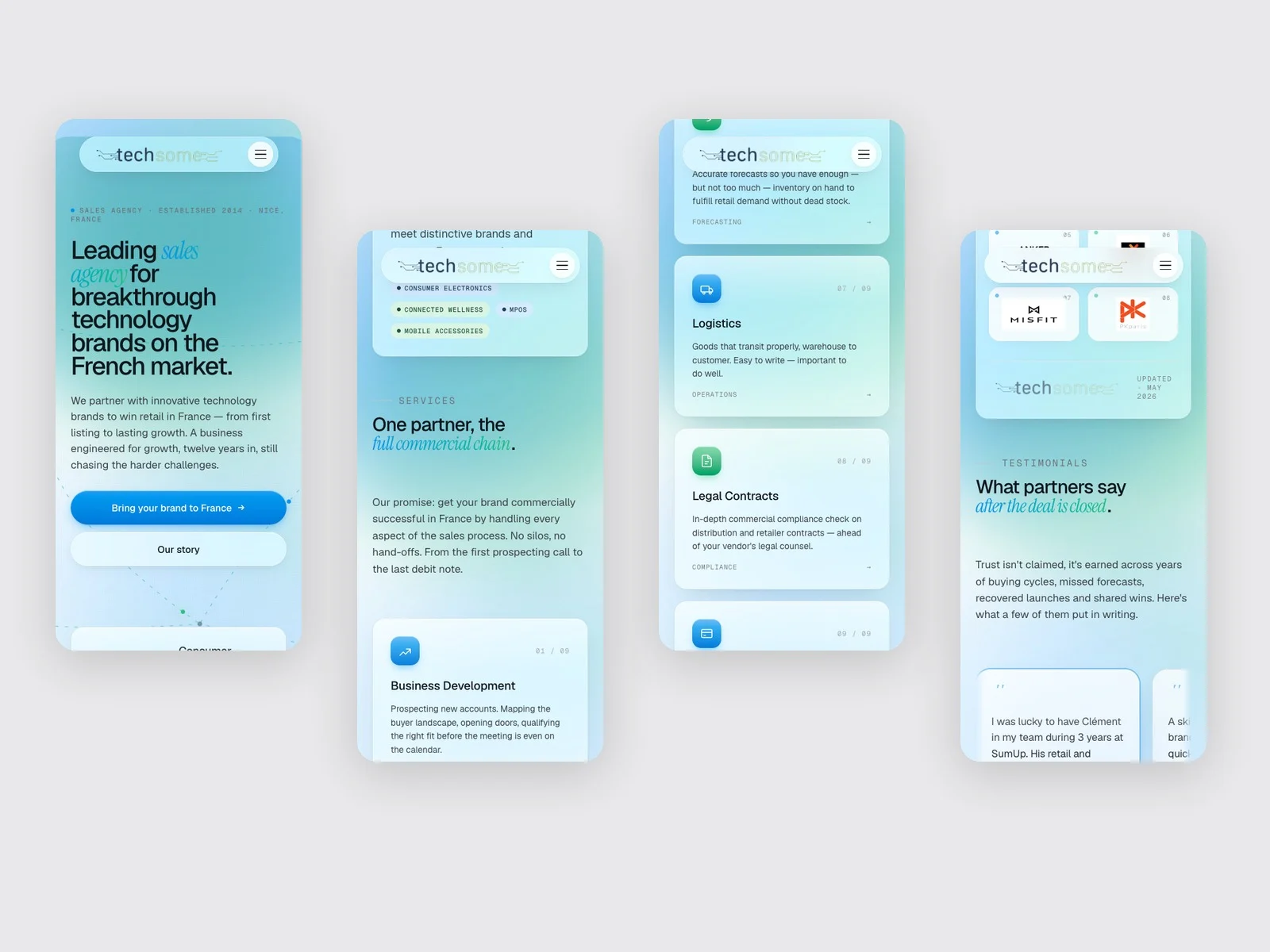 Techsome — vues mobiles