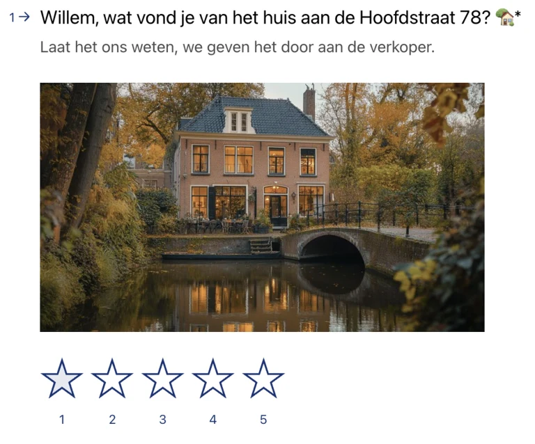 Voorbeeld van een mailing om meer informatie te krijgen als iemand een huis heeft bekeken.