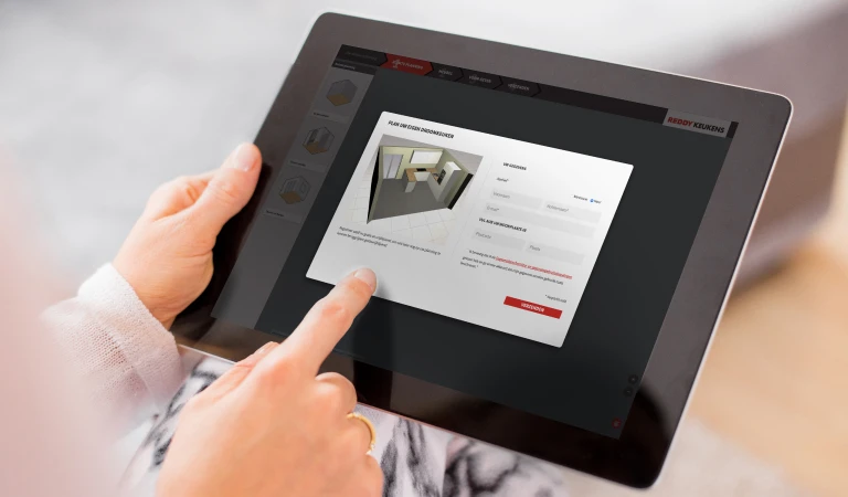 iPad met keukenontwerpprogramma