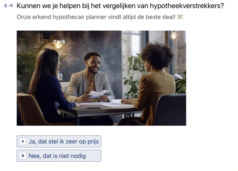 Voorbeeld van mailing voor nevendiensten, zoals financieel advies.