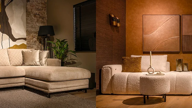 Bank samenstellen uit de UrbanSofa collectie: loungebank en sofa samenstellen in elke maat en opstelling.  
