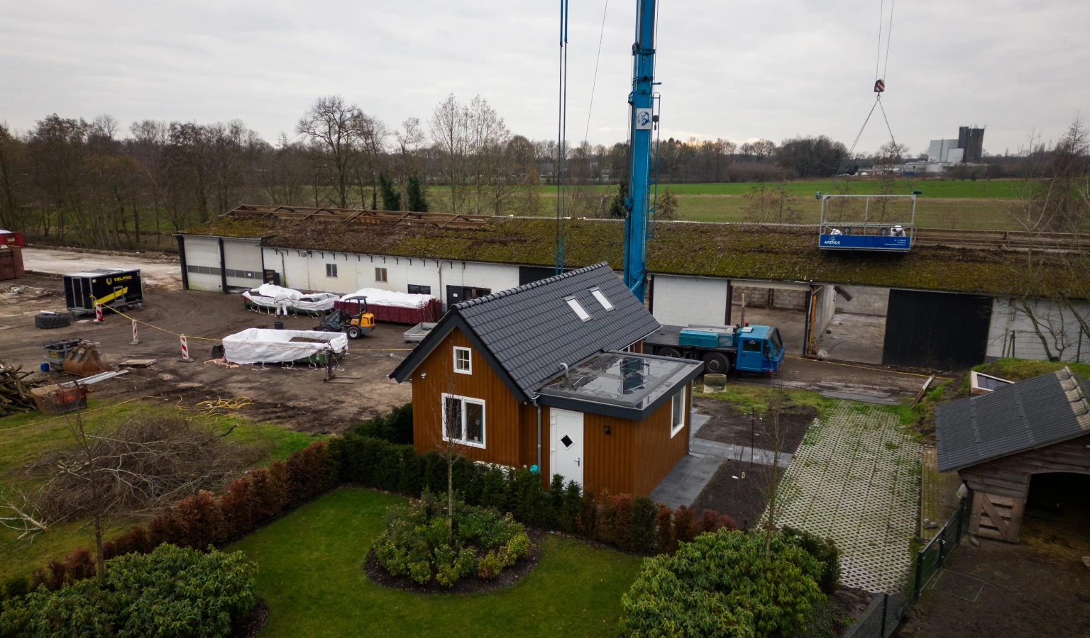 Melanies tiny house is een prototype van de huizen in het tiny housebuurtje dat nu achter haar wordt gebouwd.