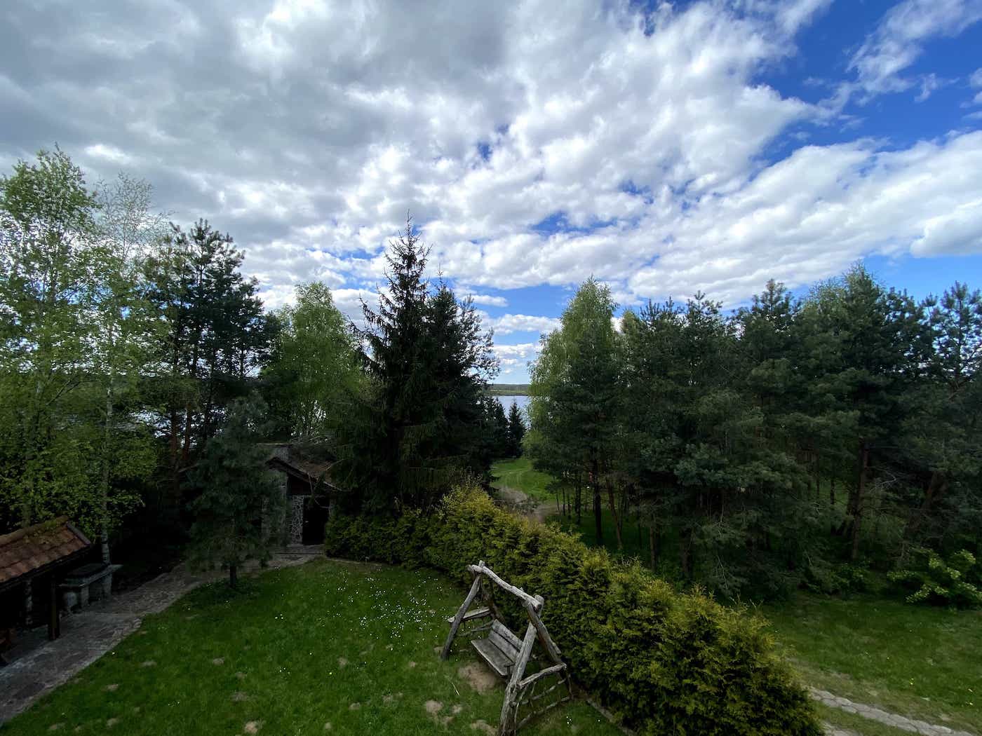 Dom Łabędź - widok z balkonu
