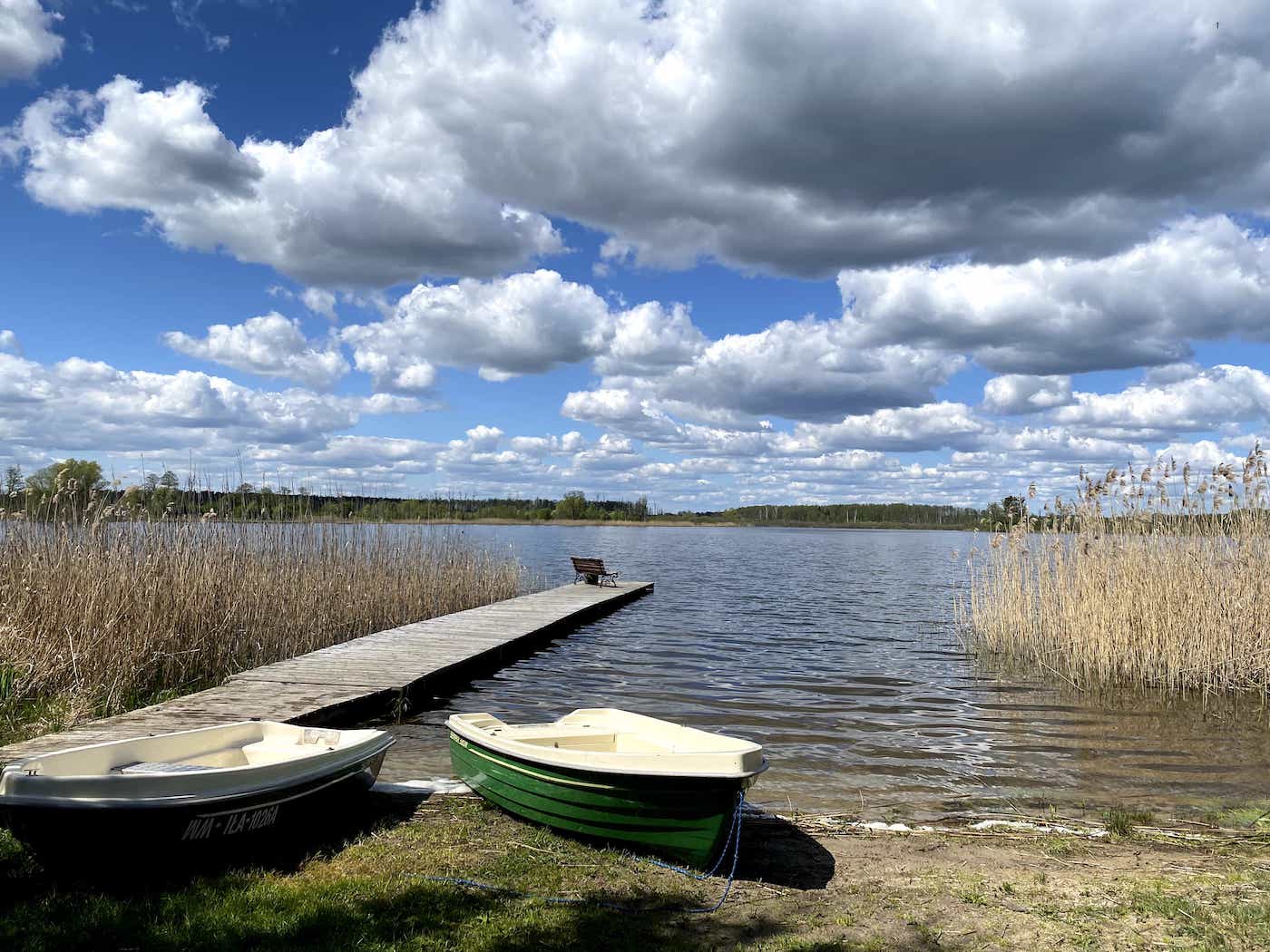 Dom Łabędź i Zielony Domek - współdzielona plaża z pomostem i łódkami do dyspozycji