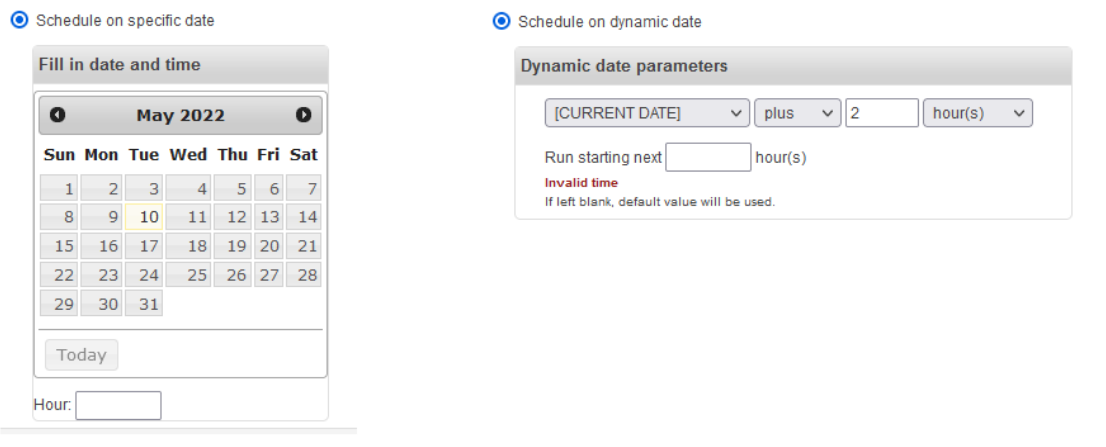 Schedule date