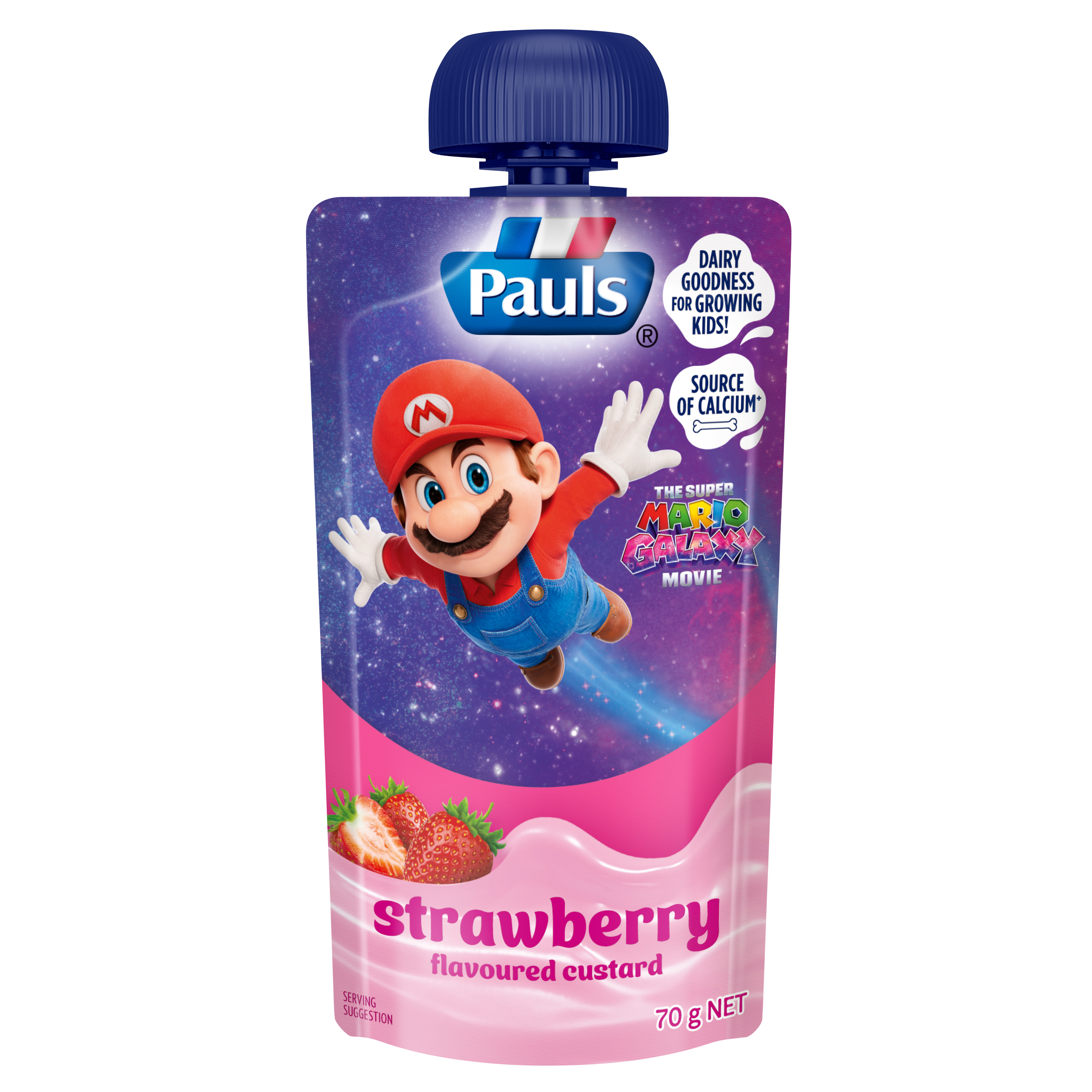Pauls Kids Super Mario Strawberry Custard Pouch 70 g