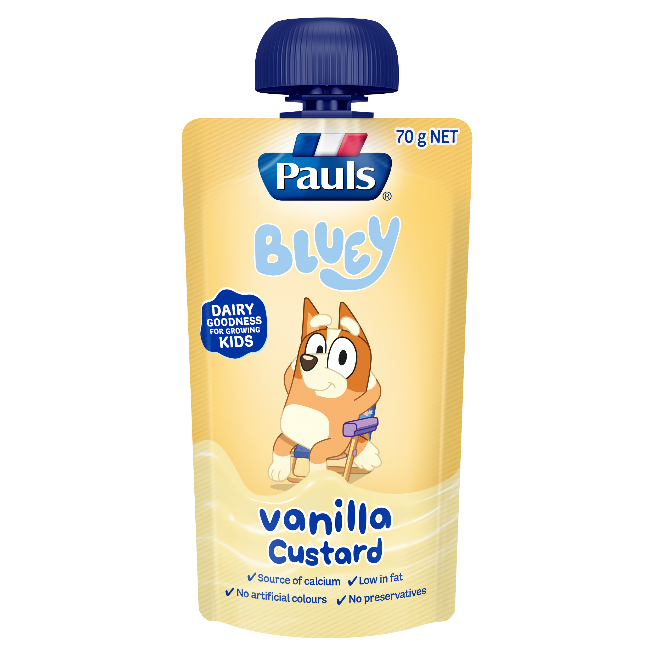 Pauls Kids Bluey Vanilla Custard Pouch 70g