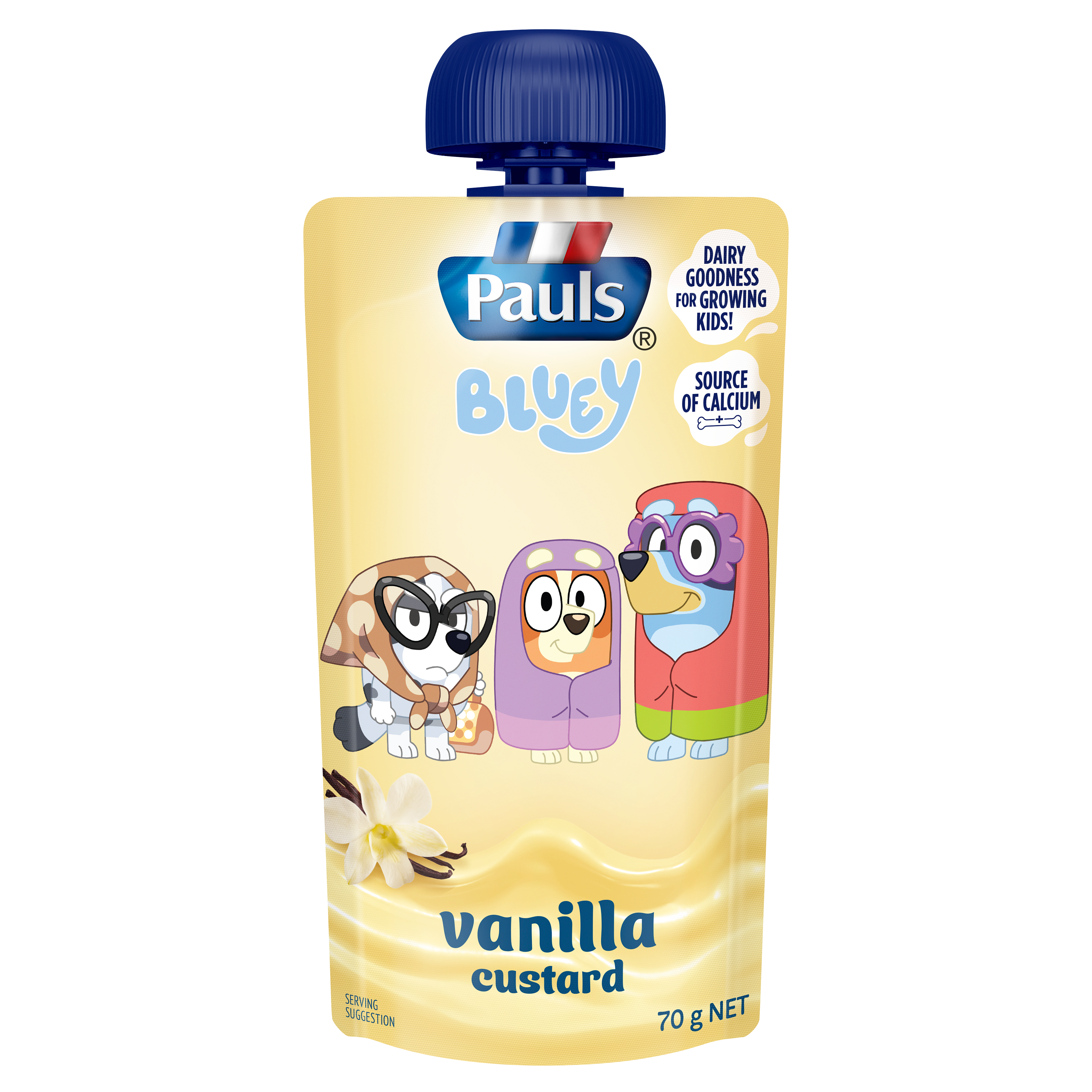 Pauls Kids Bluey Vanilla Custard Pouch 70 g