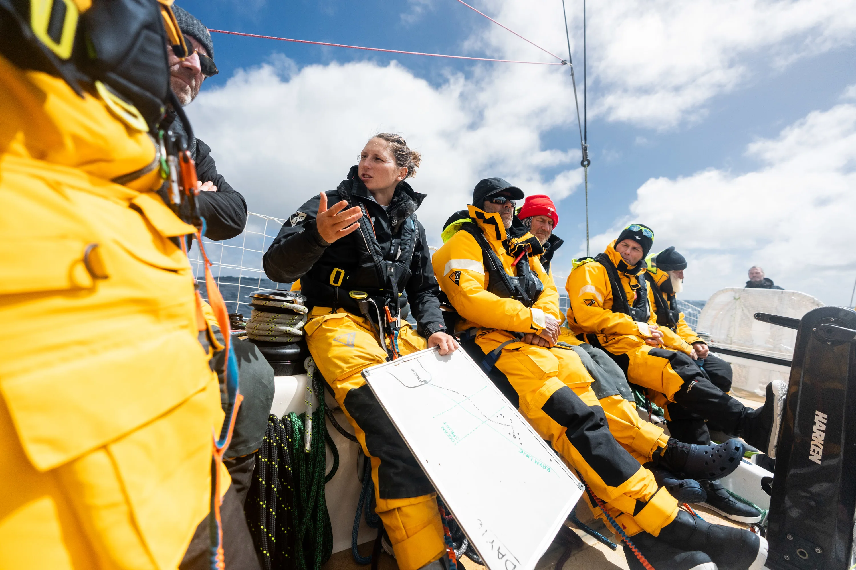 Hannah Brewis, Race Skipper of team Washington, DC during the Clipper 2023-24 Race discusses race strategy.