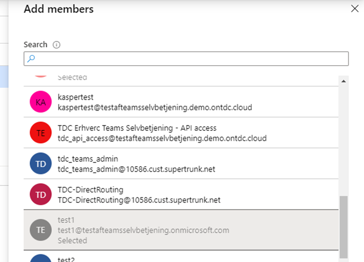 Microsoft Azure - Add members 