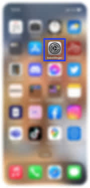Billedet viser hvor du finder indstillinger til iPhone