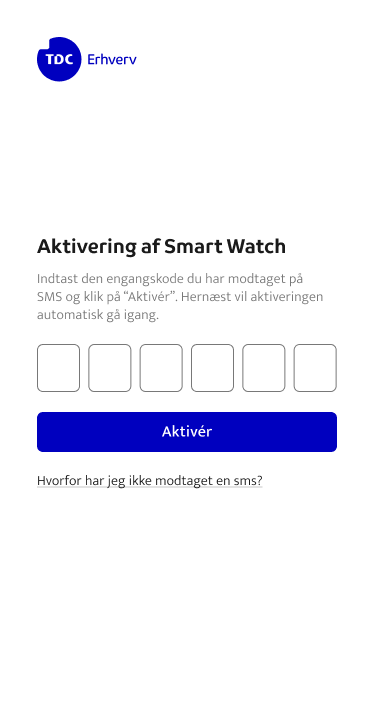 Aktivering af smartwatch første step