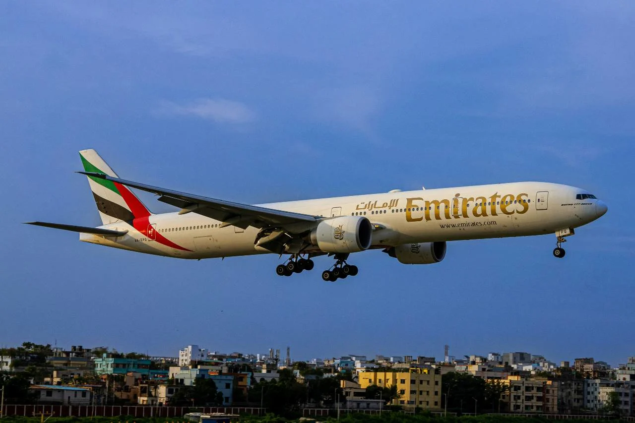 A premium airline at a foreign hub, illustrating fifth freedom flights and routes to book.