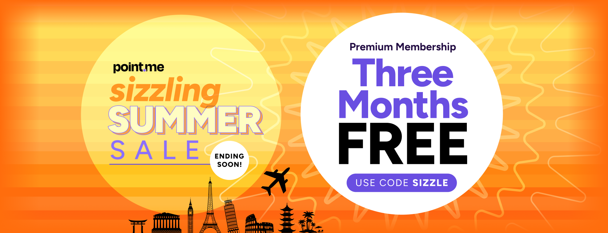 point.me Sizzling Summer Sale is ending soon — get 3 months of point.me Premium free with code SIZZLE