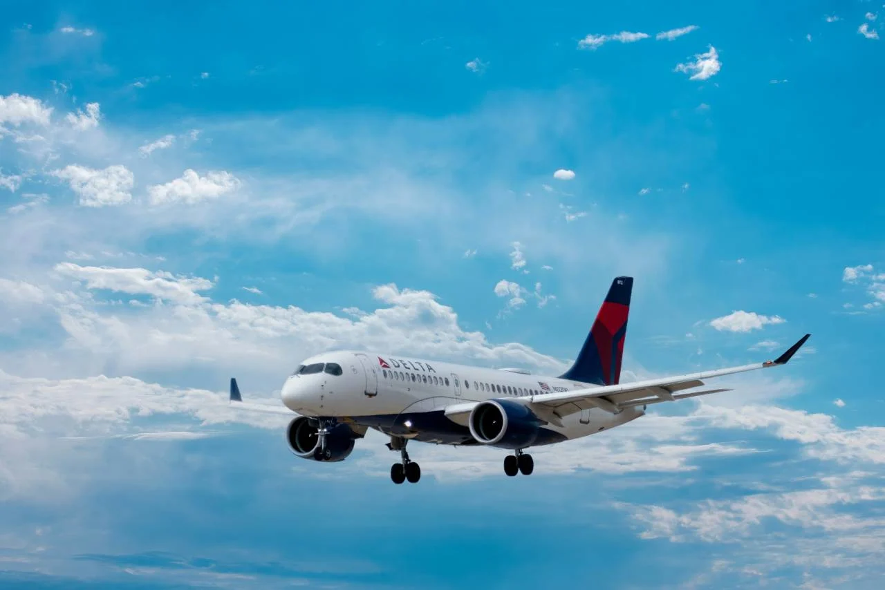 A Delta Air Lines aircraft, illustrating point.me's guides to Delta SkyMiles value and redemptions.