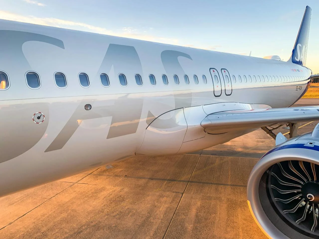 An SAS aircraft on the tarmac, illustrating the complete guide to SAS EuroBonus.