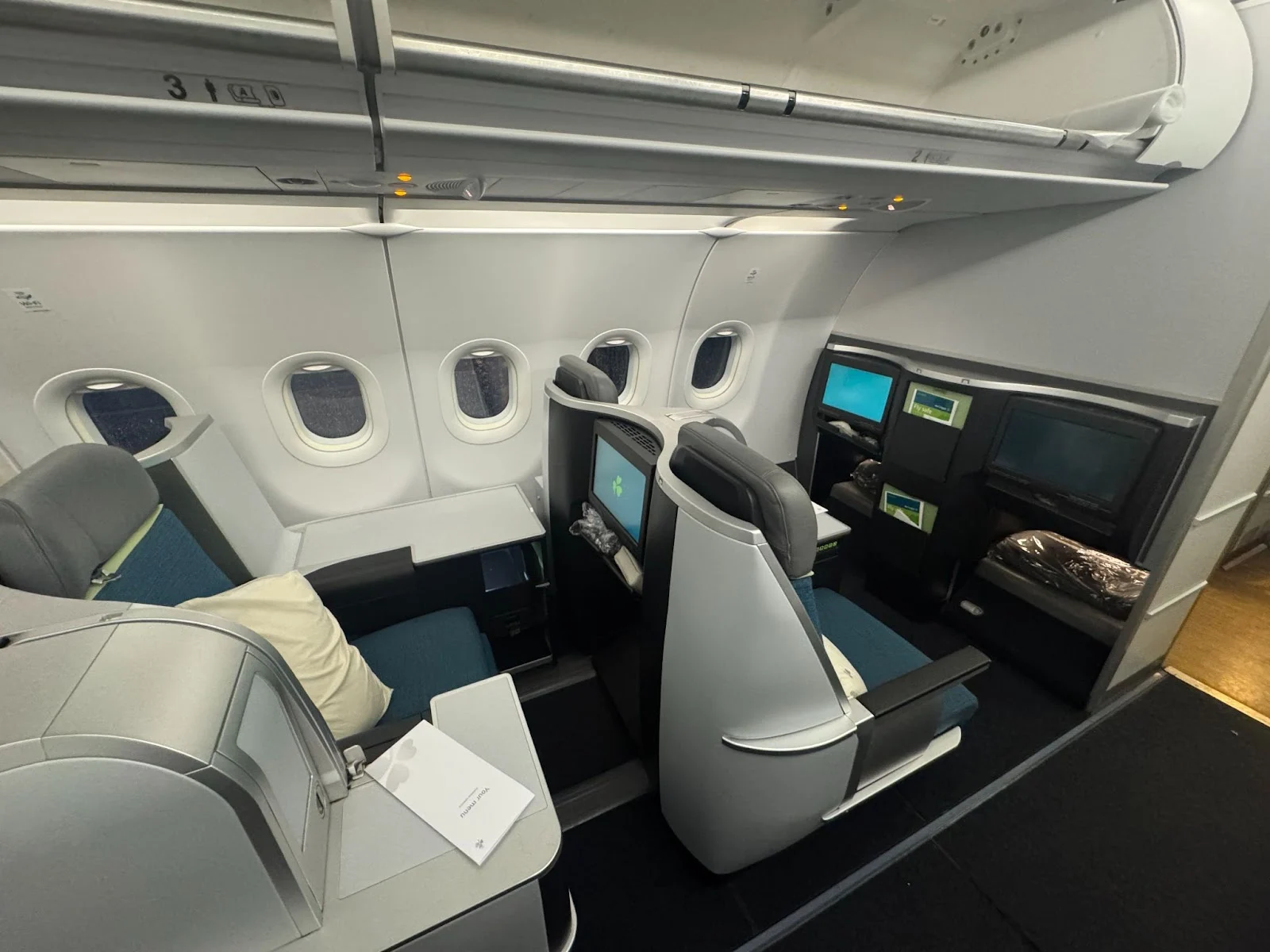 Aer Lingus business class cabin seats, illustrating point.me's guide to flying Aer Lingus business class for fewer points.