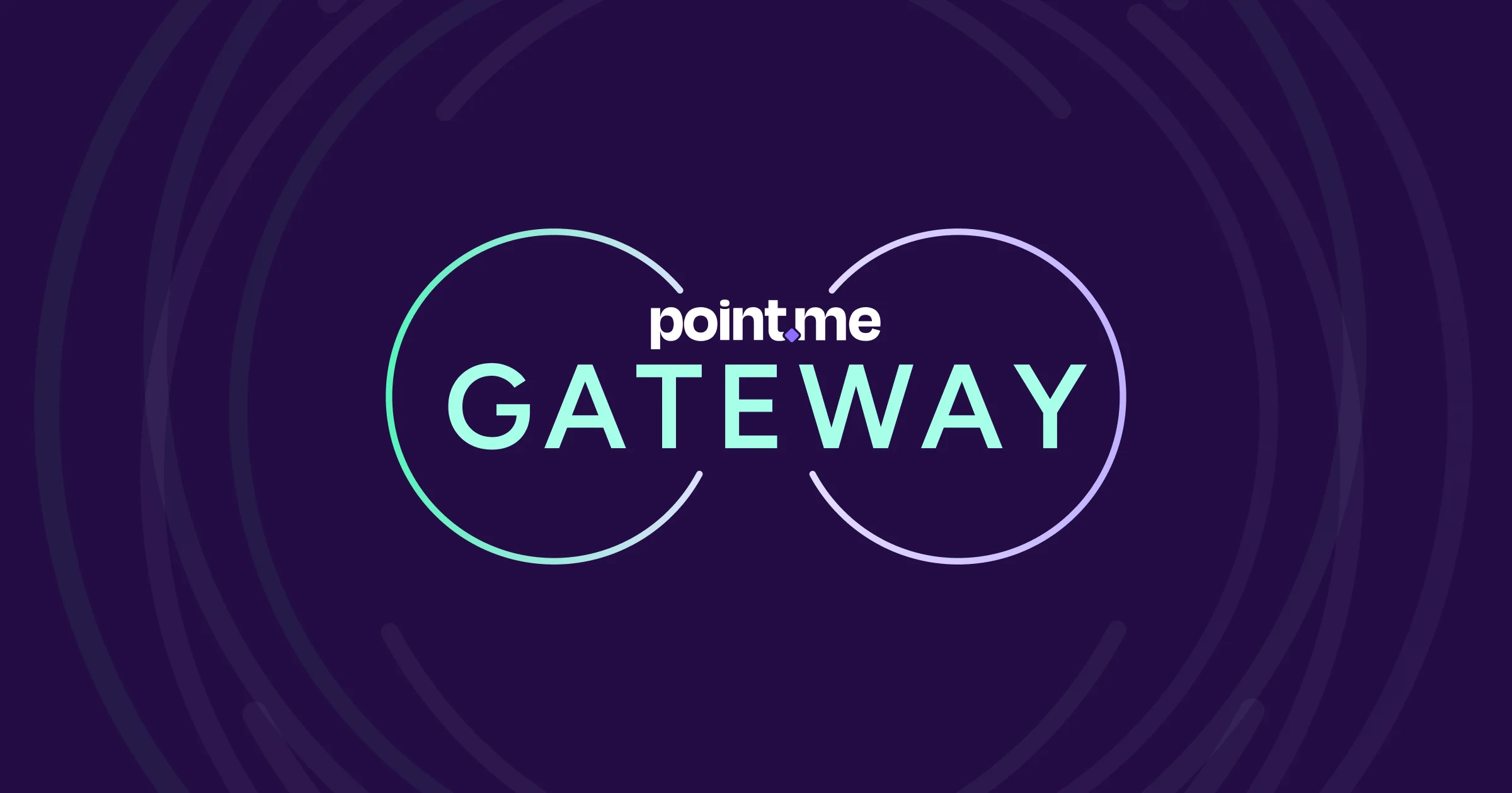 This image shows the point.me Gateway logo with dynamic ripples