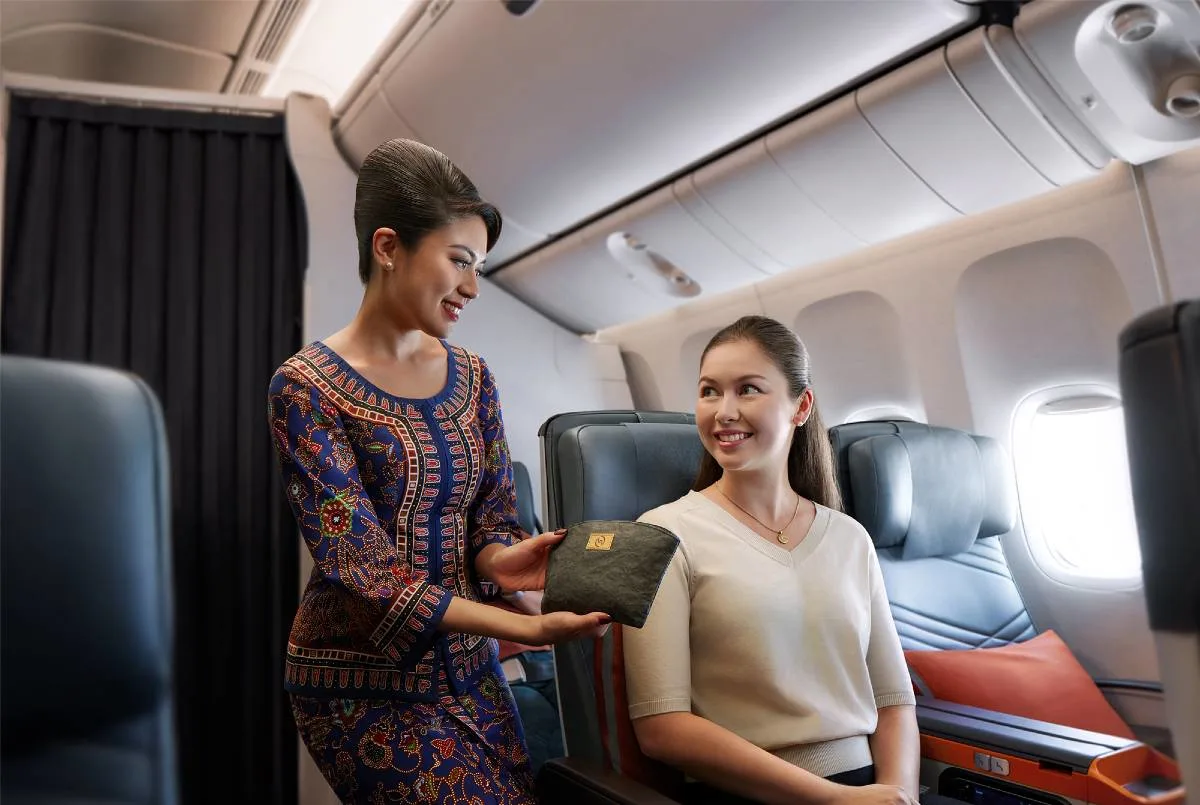Singapore Airlines premium economy cabin seats, illustrating how to book this award-winning cabin for less.