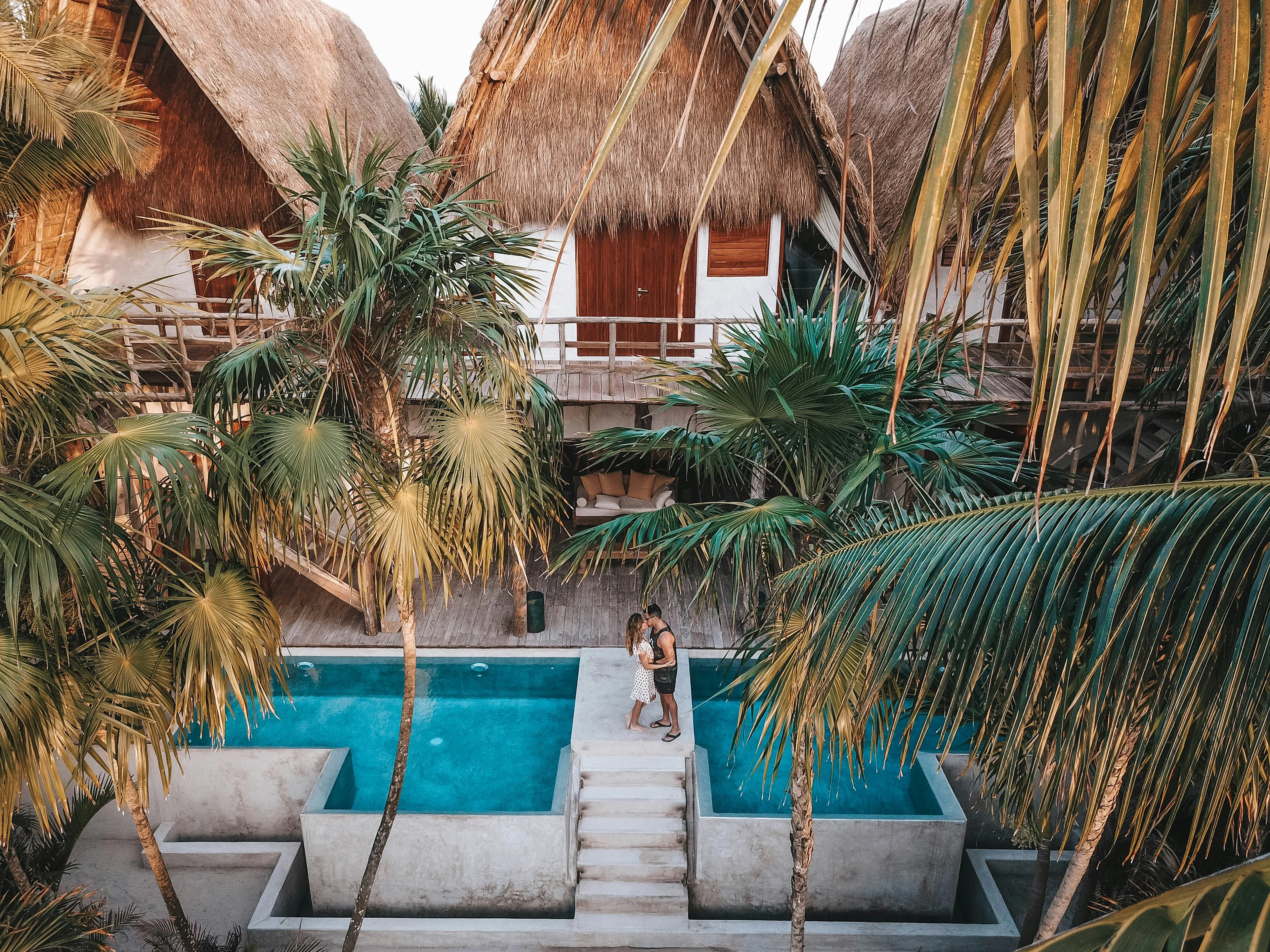 couple at hotel on honeymoon 