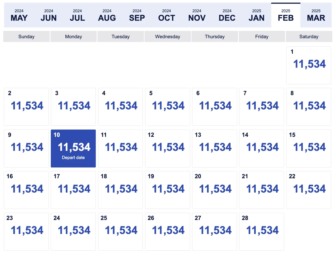 Screenshot of a point.me flight search form set for a one-way trip from Chicago (MDW) to Miami (MIA)