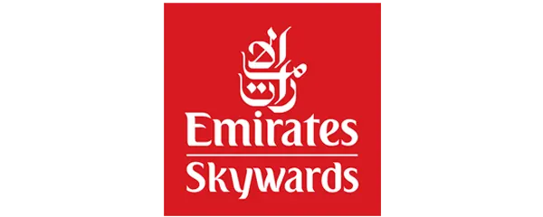 Emirates Skywards loyalty program logo on a red background