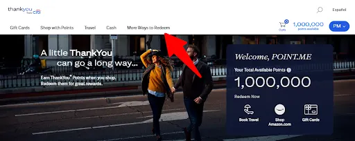 Step 2 in the transfer process for Citi ThankYou points 
