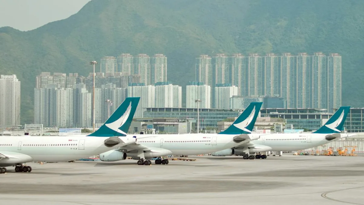 A Cathay Pacific aircraft, illustrating how to book Cathay Pacific with points or miles.