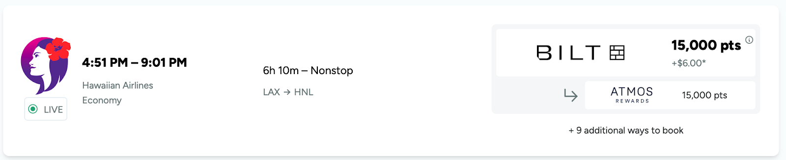 Hawaiian to HNL
