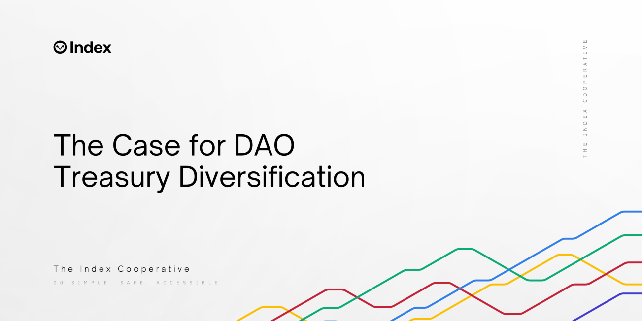 White banner titled The Case for DAO Treasury Diversification includes Index Coop logo