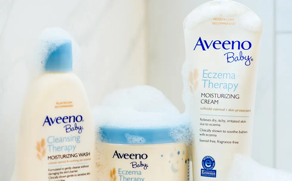 baby eczema lotion and product collection from aveeno