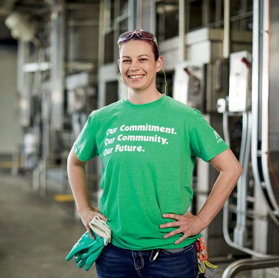 Woman standing in a warehouse