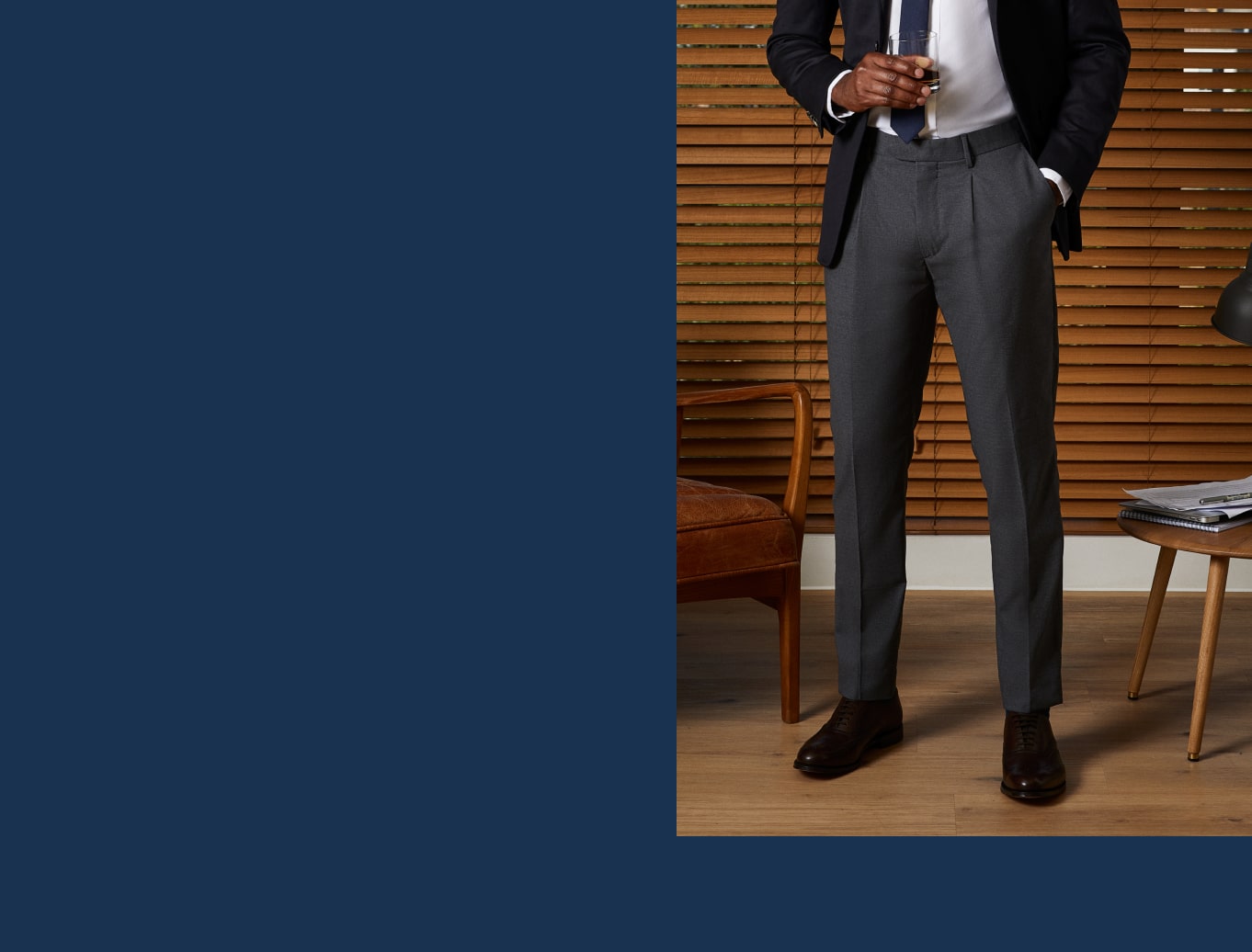 Twill Business Suit Trousers - Royal Blue | Charles Tyrwhitt
