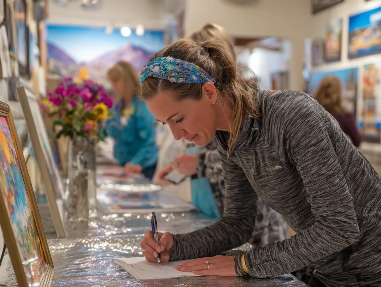 Donor-writing-bid-at-silent-auction