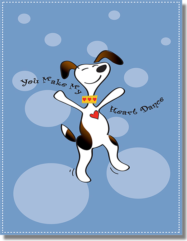 Dancing Dog Valentine's Day Card