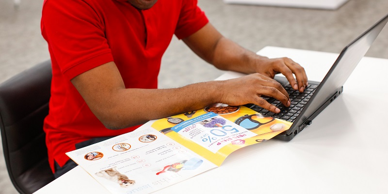 person working on laptop