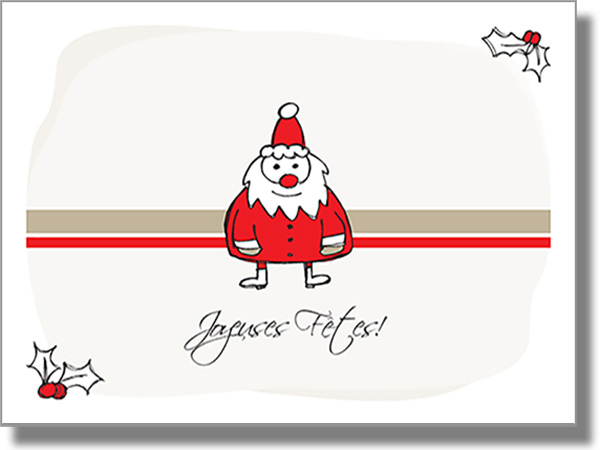 Happy Holidays Santa French Card