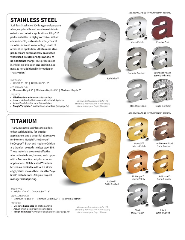 Stainless Steel and Titanium print samples