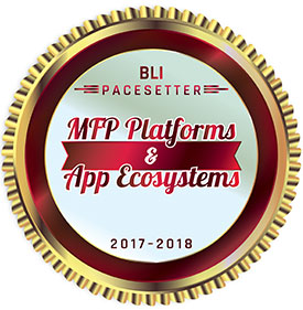 Award seal - BLI PaceSetter MFP Platforms and App Ecosystems Category 2017-2018