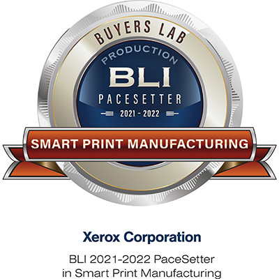 BLI Pacesetter 2021-2022 badge for Smart Print Manufacturing