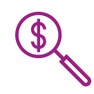 Magnifying glass icon with a dollar sign