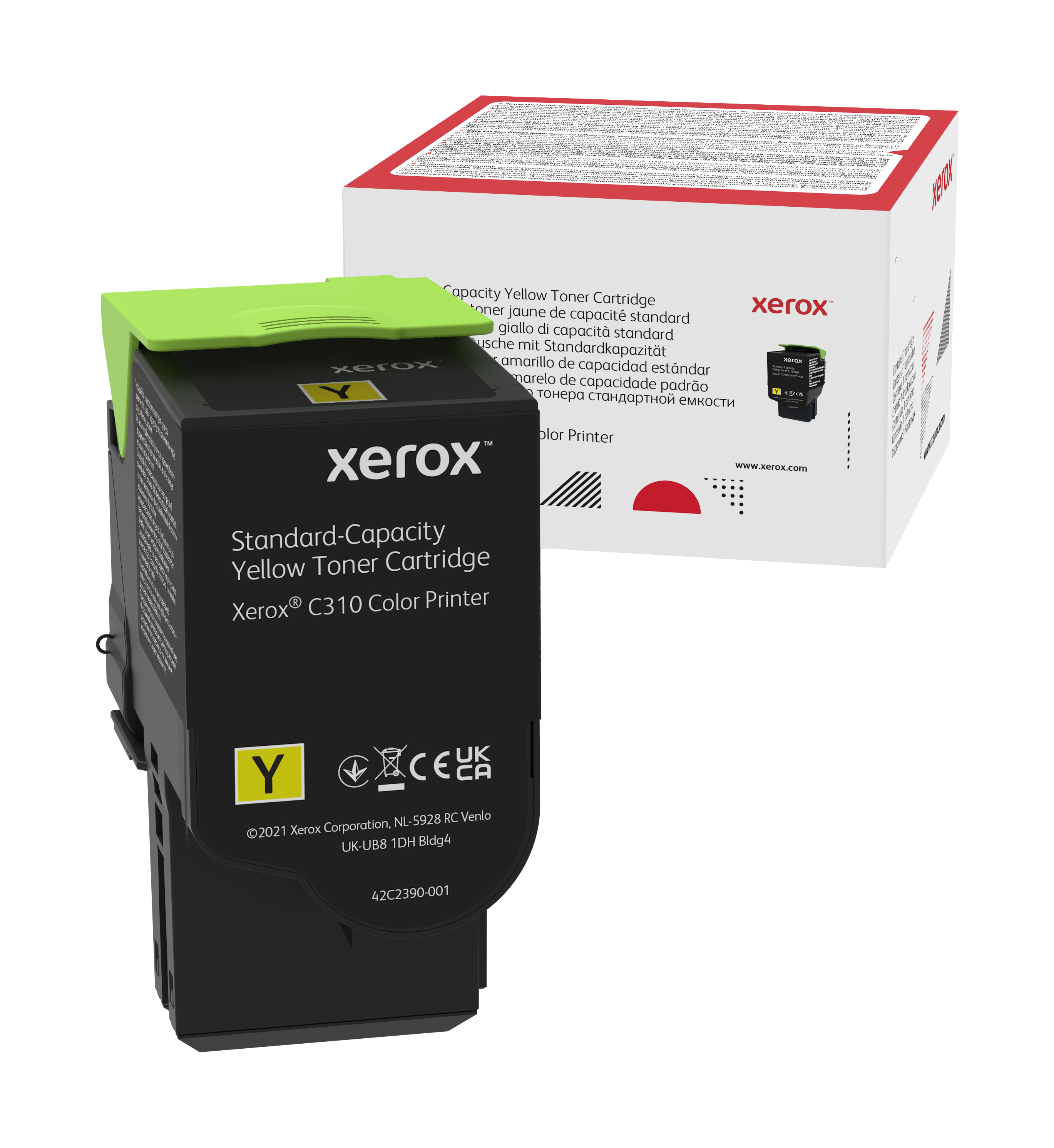 Genuine Xerox Yellow Standard Capacity Toner Cartridge, Xerox C310 & C315 Color Printer, (Use & Return)