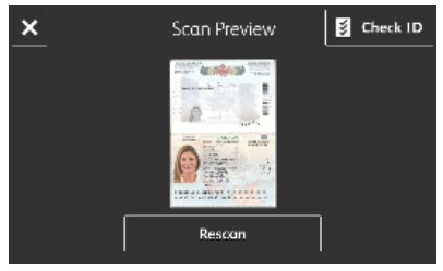 Select the country and the type of document, then scan and preview