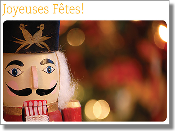 Happy Holidays Nutcracker French Card