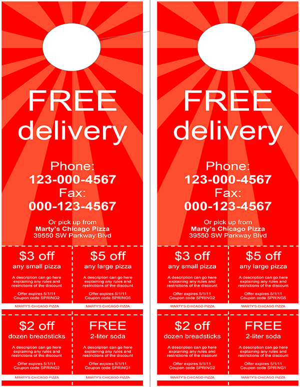 Starburst Door Hanger Coupons