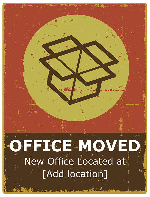 Office Moved Sign
